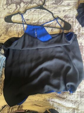 Express Black and Royal Blue Reversible Satin Cami